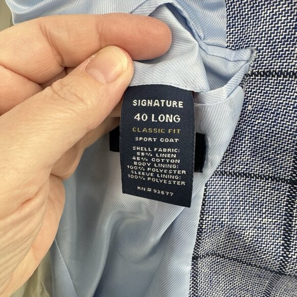 STAFFORD jacket blazer sport coat blue 40L - Picture 9 of 9